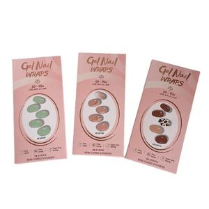 UV Gel Nail Wraps Set - Green, Brown, Leopard